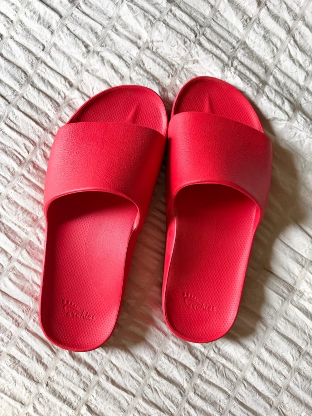 Archie’s Red Slide Sandals with Cushioned Footbed